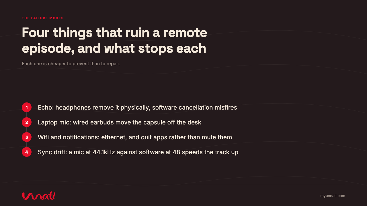 Four things that ruin a remote episode, and what stops each